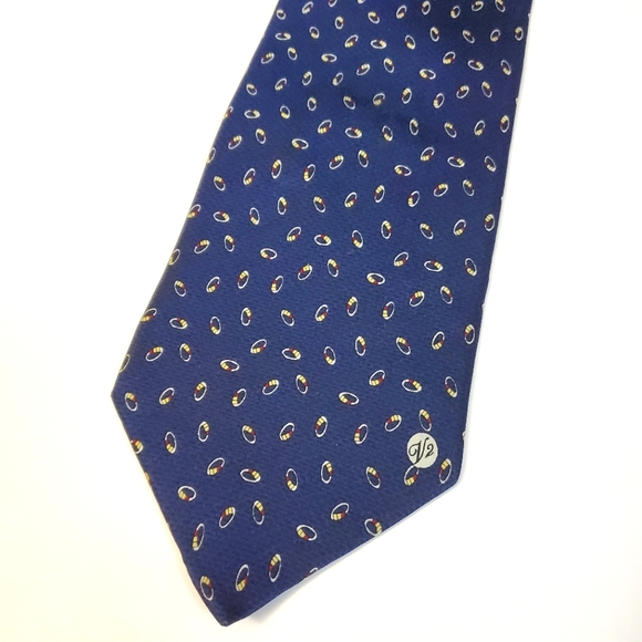 Versace Classic V2 Navy Blue Silk Tie - Picture 7 of 8